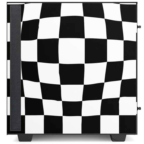 Black and White Zoomed Checkerboard NZXT H510 Compact ATX Mid-Tower Case Skin