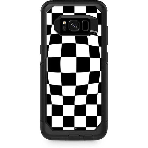 Black and White Zoomed Checkerboard Otterbox Commuter Galaxy Skin