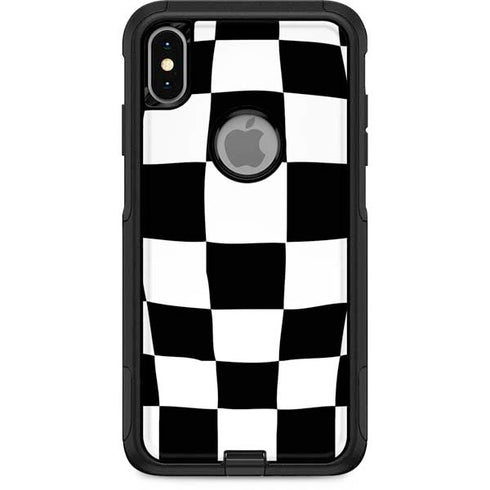 Black and White Zoomed Checkerboard Otterbox Commuter iPhone Skin