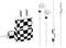 Black and White Zoomed Checkerboard Phone Charger Skin
