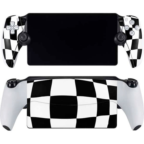 Black and White Zoomed Checkerboard PlayStation Portal Remote Player Skin