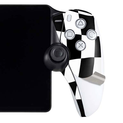 Black and White Zoomed Checkerboard PlayStation Portal Remote Player Skin