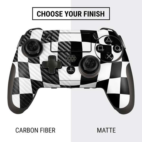 Black and White Zoomed Checkerboard PlayStation Scuf Vantage 2 Controller Skin