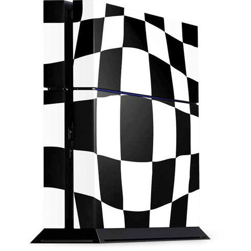 Black and White Zoomed Checkerboard PS4 Console Skin