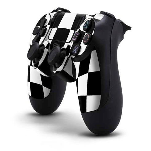 Black and White Zoomed Checkerboard PS4 Controller Skin