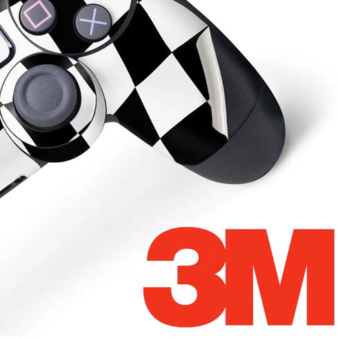 Black and White Zoomed Checkerboard PS4 Controller Skin