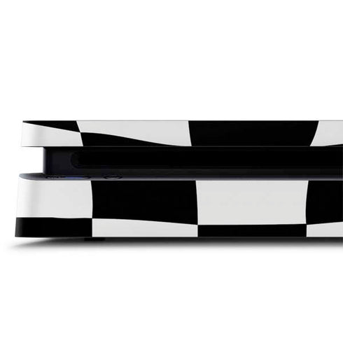 Black and White Zoomed Checkerboard PS4 Slim Skin