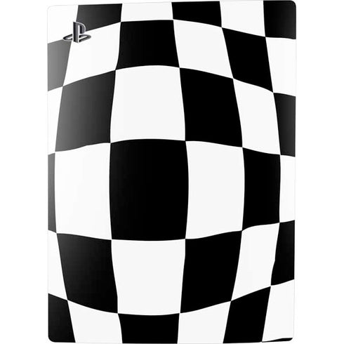 Black and White Zoomed Checkerboard PS5 Console Skin