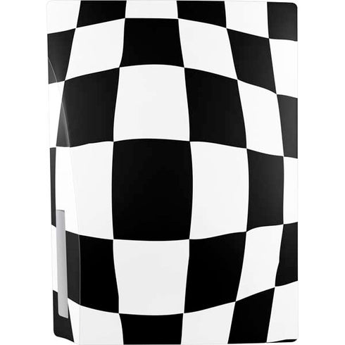 Black and White Zoomed Checkerboard PS5 Console Skin