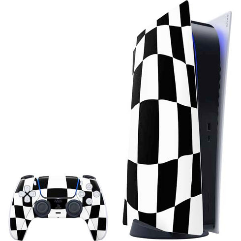 Black and White Zoomed Checkerboard PS5 Digital Edition Bundle Skin