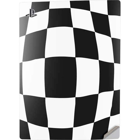 Black and White Zoomed Checkerboard PS5 Digital Edition Console Skin