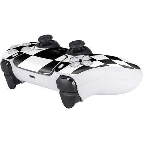 Black and White Zoomed Checkerboard PS5 Controller Skin