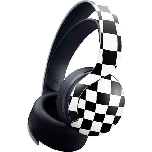 Black and White Zoomed Checkerboard PULSE 3D Wireless Headset for PS5 Skin