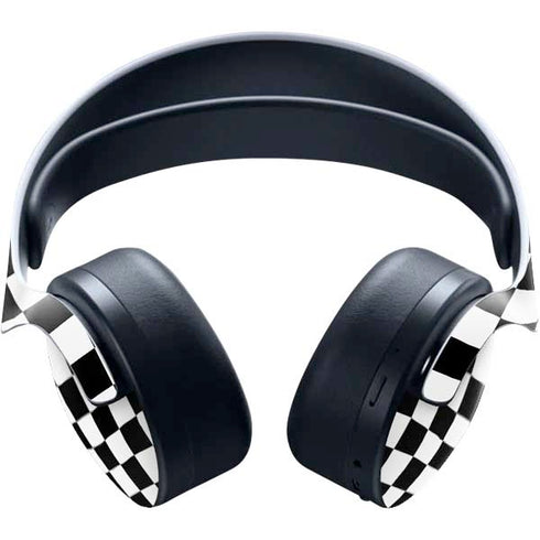 Black and White Zoomed Checkerboard PULSE 3D Wireless Headset for PS5 Skin