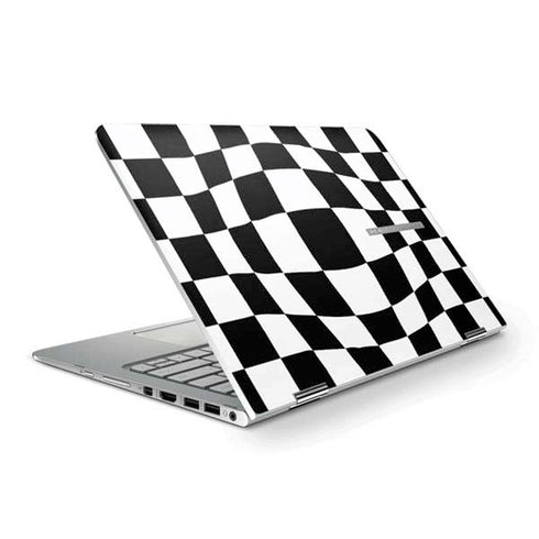 Black and White Zoomed Checkerboard HP Spectre Skin