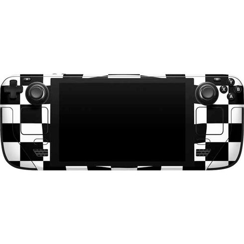 Black and White Zoomed Checkerboard Steam Deck Handheld Gaming Computer Skin