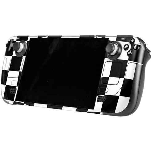Black and White Zoomed Checkerboard Steam Deck Handheld Gaming Computer Skin