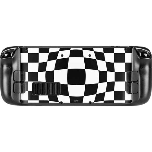 Black and White Zoomed Checkerboard Steam Deck Handheld Gaming Computer Skin