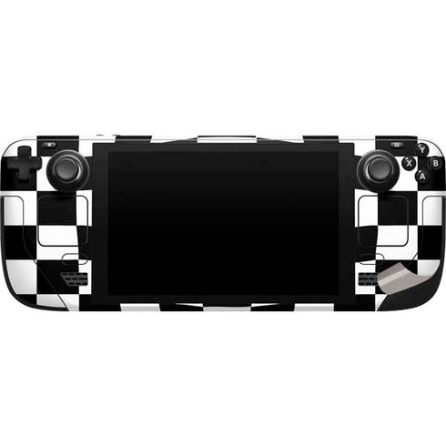 Black and White Zoomed Checkerboard Steam Deck Handheld Gaming Computer Skin