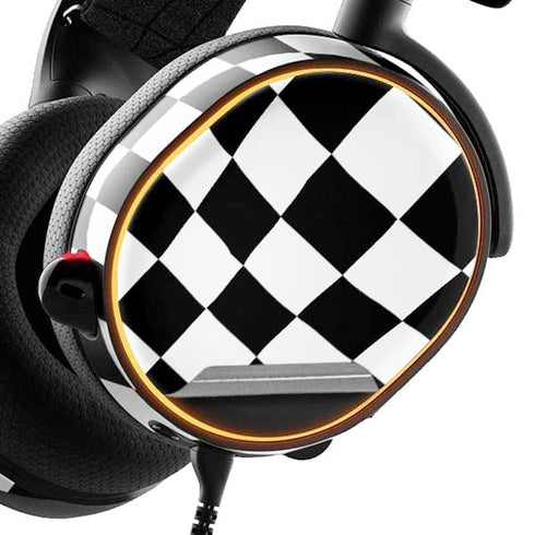 Black and White Zoomed Checkerboard SteelSeries Arctis 3 Skin