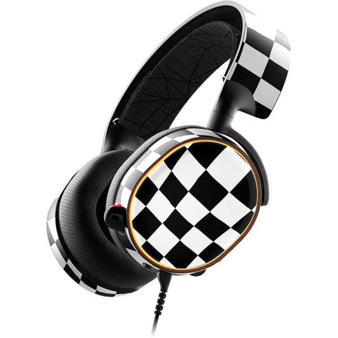 Black and White Zoomed Checkerboard SteelSeries Arctis 5 Skin