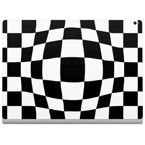 Black and White Zoomed Checkerboard Surface Book 2 15in Skin