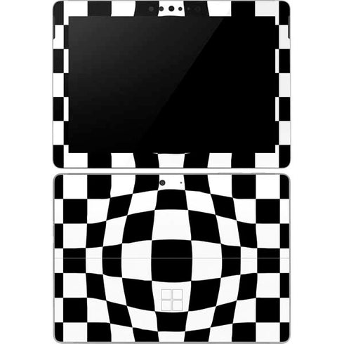 Black and White Zoomed Checkerboard Surface Go Skin