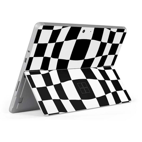 Black and White Zoomed Checkerboard Surface Go Skin