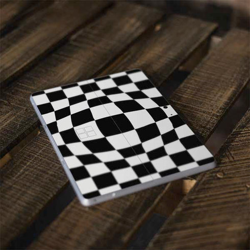 Black and White Zoomed Checkerboard Surface Go Skin