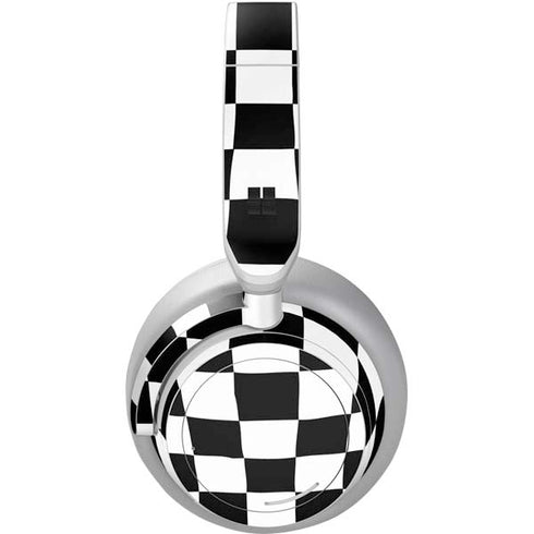 Black and White Zoomed Checkerboard Surface Headphones Skin