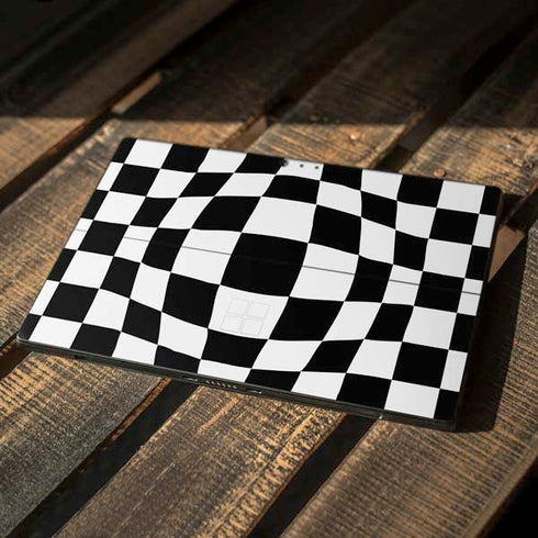 Black and White Zoomed Checkerboard Surface Pro 6 Skin