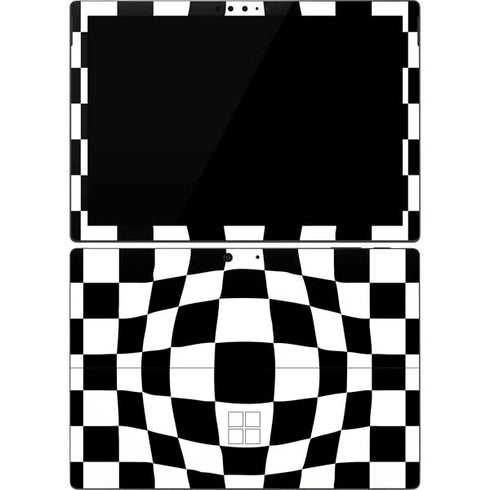 Black and White Zoomed Checkerboard Surface Pro 7 Skin