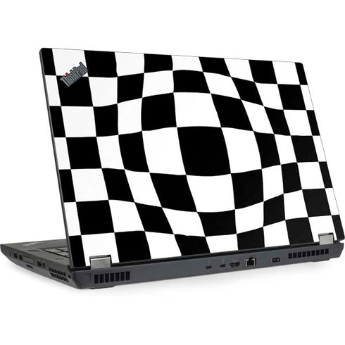 Black and White Zoomed Checkerboard Lenovo ThinkPad Skin