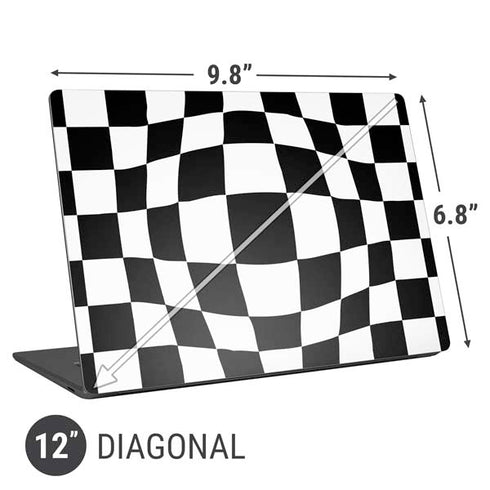 Black and White Zoomed Checkerboard Universal Laptop 12in (9.8 x 6.8in) Skin