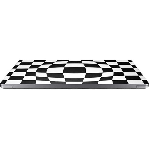 Black and White Zoomed Checkerboard Universal Laptop 12in (9.8 x 6.8in) Skin