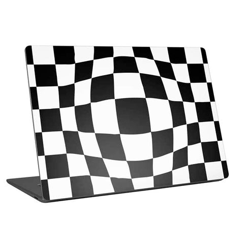 Black and White Zoomed Checkerboard Universal Laptop 13in (10.6 x 7.6in) Skin