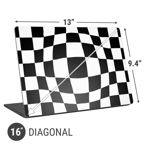 Black and White Zoomed Checkerboard Universal Laptop 16in (13 x 9.4in) Skin