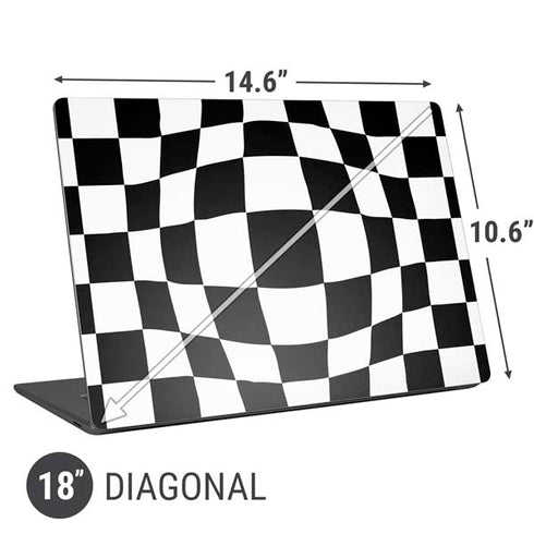 Black and White Zoomed Checkerboard Universal Laptop 18in (14.6 x 10.6in) Skin