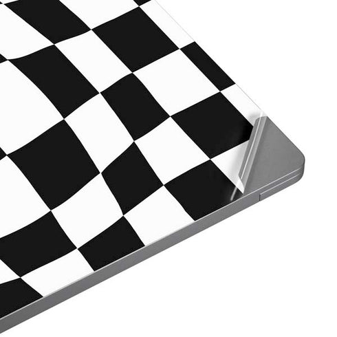 Black and White Zoomed Checkerboard Universal Laptop 18in (14.6 x 10.6in) Skin