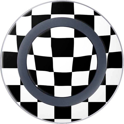 Black and White Zoomed Checkerboard Wireless Charger Skin