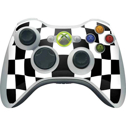Black and White Zoomed Checkerboard Xbox 360 Wireless Controller Skin