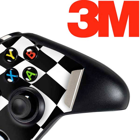 Black and White Zoomed Checkerboard Xbox One Controller Skin