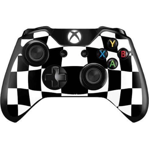 Black and White Zoomed Checkerboard Xbox One Controller Skin