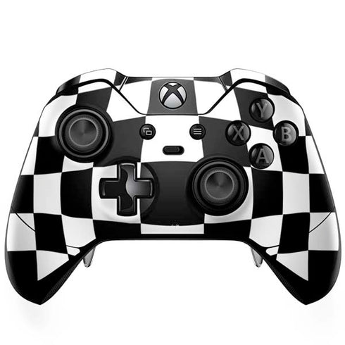 Black and White Zoomed Checkerboard Xbox One Elite Controller Skin