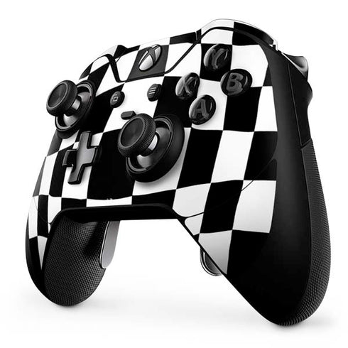 Black and White Zoomed Checkerboard Xbox One Elite Controller Skin