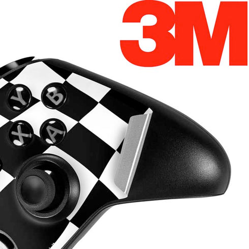 Black and White Zoomed Checkerboard Xbox One Elite Controller Skin