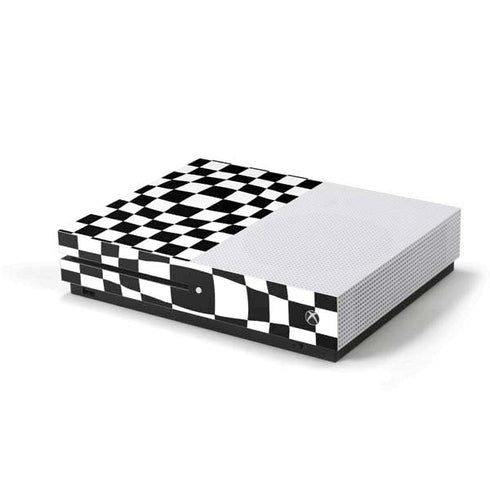 Black and White Zoomed Checkerboard Xbox One S Console Skin