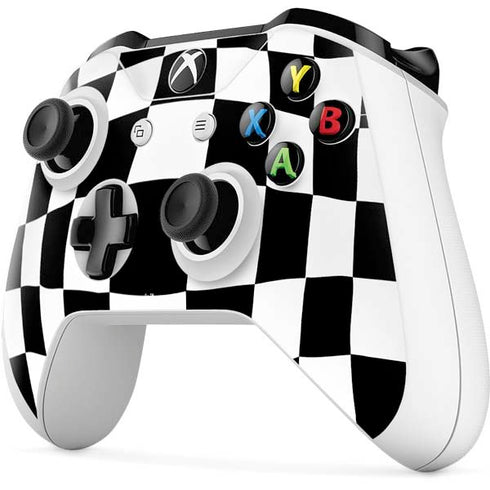 Black and White Zoomed Checkerboard Xbox One S Controller Skin