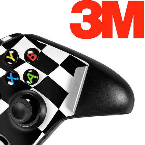 Black and White Zoomed Checkerboard Xbox One S Controller Skin