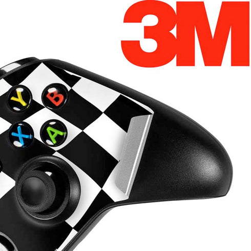 Black and White Zoomed Checkerboard Xbox One X Controller Skin